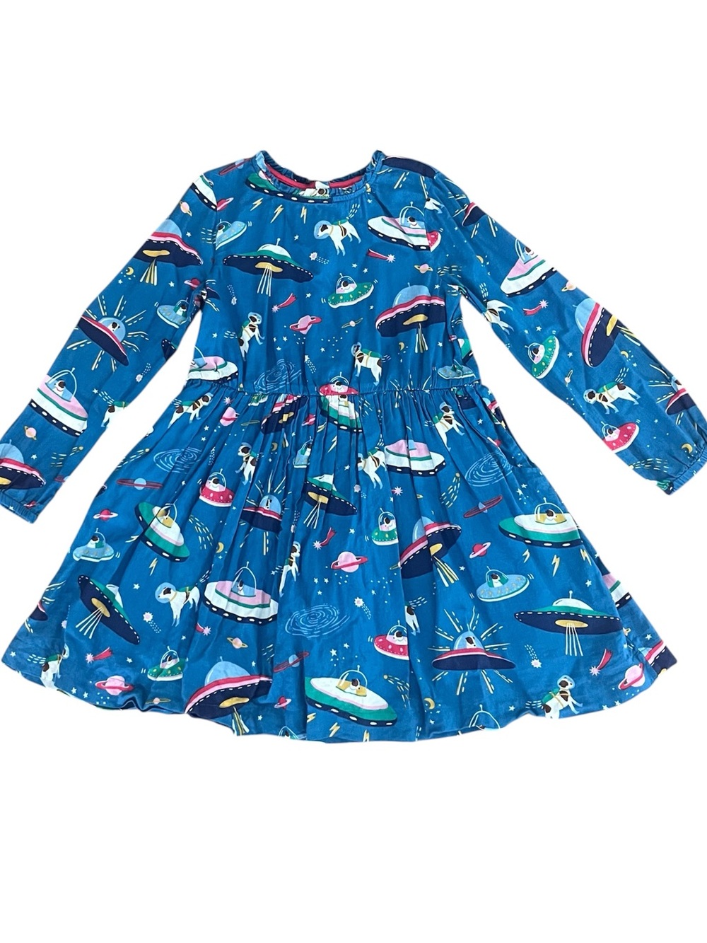 Mini Boden (6|7y) Space Dog UFO Print Dress